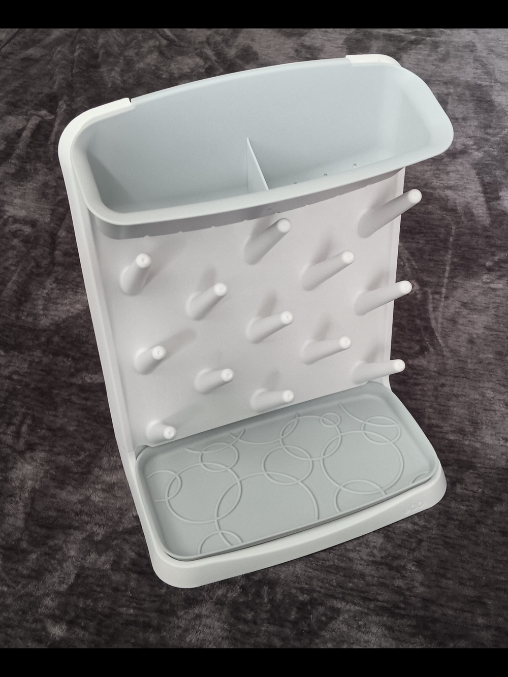 Ubbi Baby Bottle Drying Rack White/Grey Varying Peg Heights EXCELLENT condition